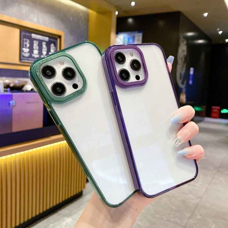 Crystal TPU + PC Electroplated Lens Frame Phone Case