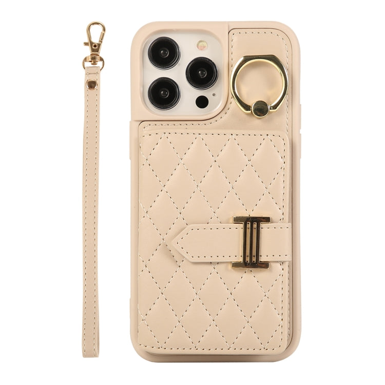 Horizontal Card Bag Ring Holder Phone Case with Dual Lanyard, For iPhone 14 Plus, For iPhone 14, For iPhone 14 Pro, For iPhone 14 Pro Max, For iPhone 13 Pro Max, For iPhone 13 Pro