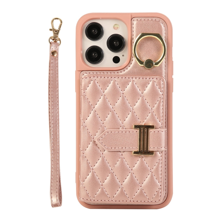 Horizontal Card Bag Ring Holder Phone Case with Dual Lanyard, For iPhone 14 Plus, For iPhone 14, For iPhone 14 Pro, For iPhone 14 Pro Max, For iPhone 13 Pro Max, For iPhone 13 Pro