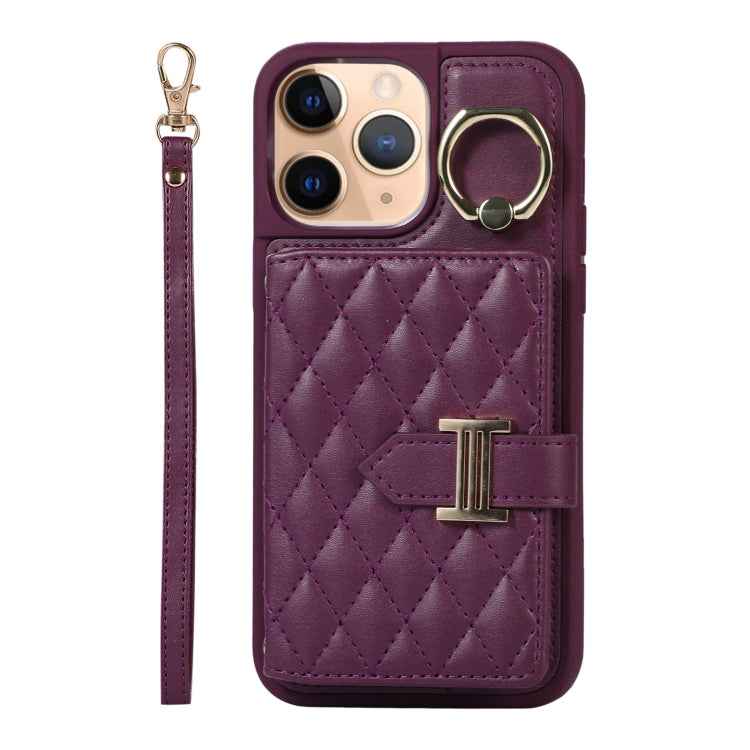 Horizontal Card Bag Ring Holder Phone Case with Dual Lanyard, For iPhone 11 Pro, For iPhone X / XS, For iPhone XR, For iPhone XS Max