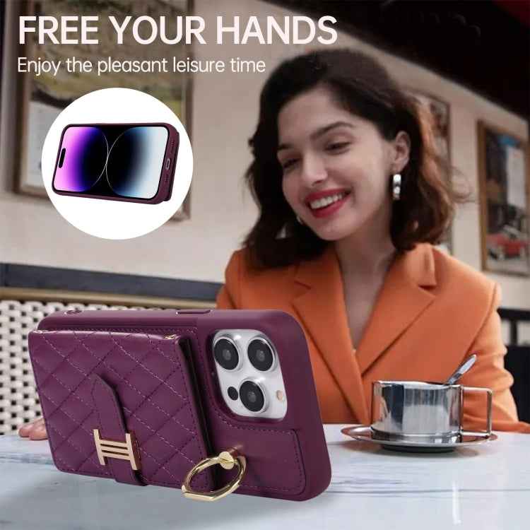 Horizontal Card Bag Ring Holder Phone Case with Dual Lanyard, For iPhone 11 Pro, For iPhone X / XS, For iPhone XR, For iPhone XS Max