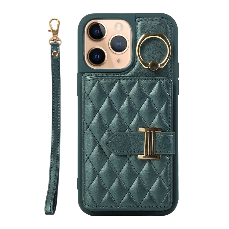 Horizontal Card Bag Ring Holder Phone Case with Dual Lanyard, For iPhone 11 Pro, For iPhone X / XS, For iPhone XR, For iPhone XS Max