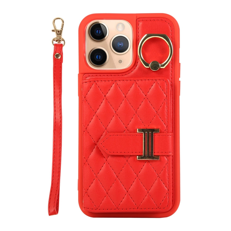 Horizontal Card Bag Ring Holder Phone Case with Dual Lanyard, For iPhone 11 Pro, For iPhone X / XS, For iPhone XR, For iPhone XS Max