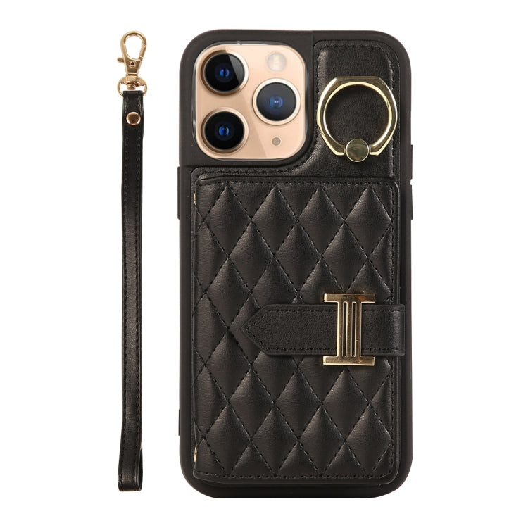 Horizontal Card Bag Ring Holder Phone Case with Dual Lanyard, For iPhone 11 Pro, For iPhone X / XS, For iPhone XR, For iPhone XS Max