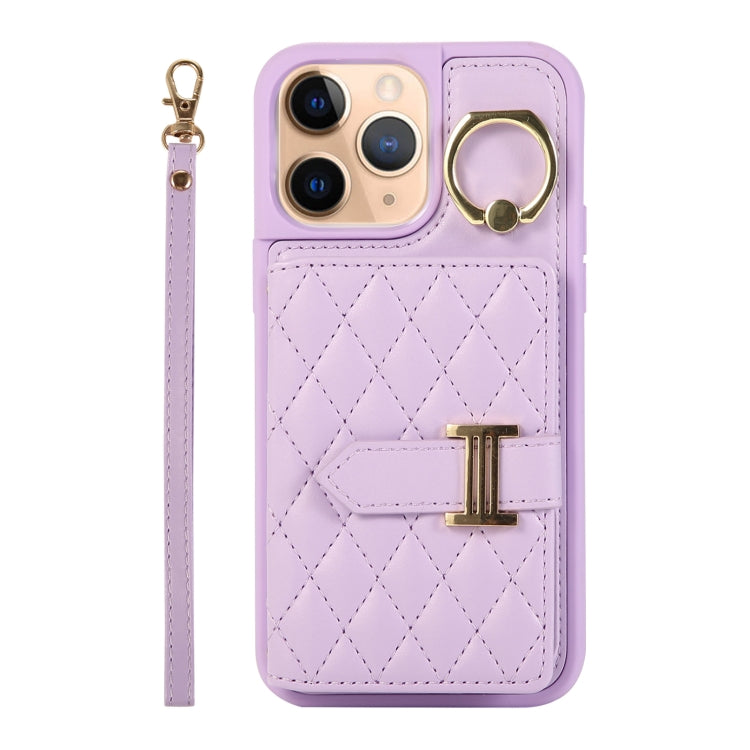 Horizontal Card Bag Ring Holder Phone Case with Dual Lanyard, For iPhone 11 Pro, For iPhone X / XS, For iPhone XR, For iPhone XS Max