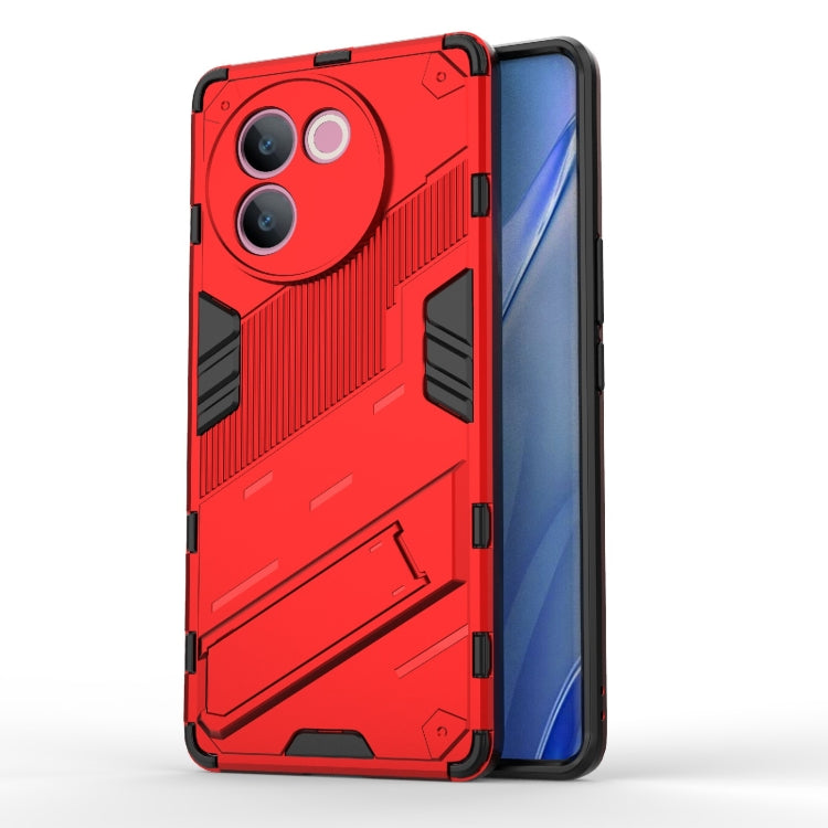 Punk Armor 2 in 1 PC + TPU Phone Case with Holder, For vivo V60 5G Global, For vivo V50 5G Global, For vivo iQOO Z9s Pro 5G India, For vivo iQOO Z9s 5G Global, For vivo V30e 5G Global, For vivo iQOO Z9X 5G