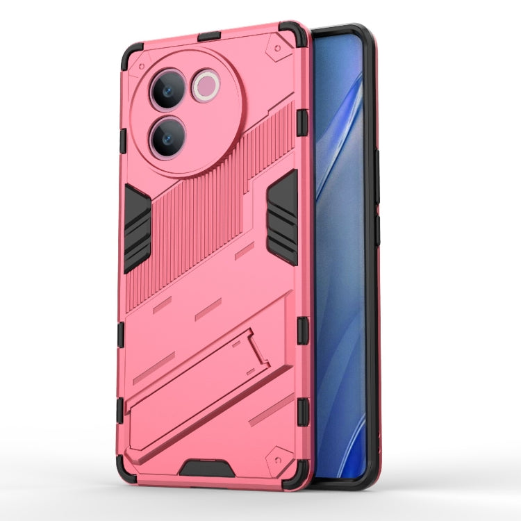 Punk Armor 2 in 1 PC + TPU Phone Case with Holder, For vivo V60 5G Global, For vivo V50 5G Global, For vivo iQOO Z9s Pro 5G India, For vivo iQOO Z9s 5G Global, For vivo V30e 5G Global, For vivo iQOO Z9X 5G