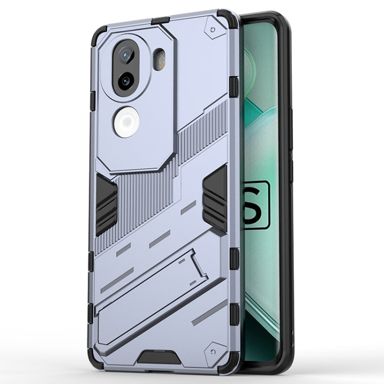 Punk Armor 2 in 1 PC + TPU Phone Case with Holder, For vivo V60 5G Global, For vivo V50 5G Global, For vivo iQOO Z9s Pro 5G India, For vivo iQOO Z9s 5G Global, For vivo V30e 5G Global, For vivo iQOO Z9X 5G
