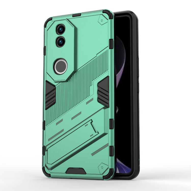 Punk Armor 2 in 1 PC + TPU Phone Case with Holder, For vivo V60 5G Global, For vivo V50 5G Global, For vivo iQOO Z9s Pro 5G India, For vivo iQOO Z9s 5G Global, For vivo V30e 5G Global, For vivo iQOO Z9X 5G