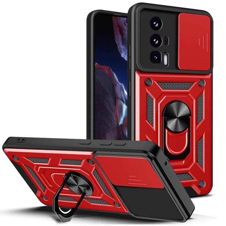 Sliding Camera Cover Design TPU Hybrid PC Phone Case, For Xiaomi Poco F5 Pro