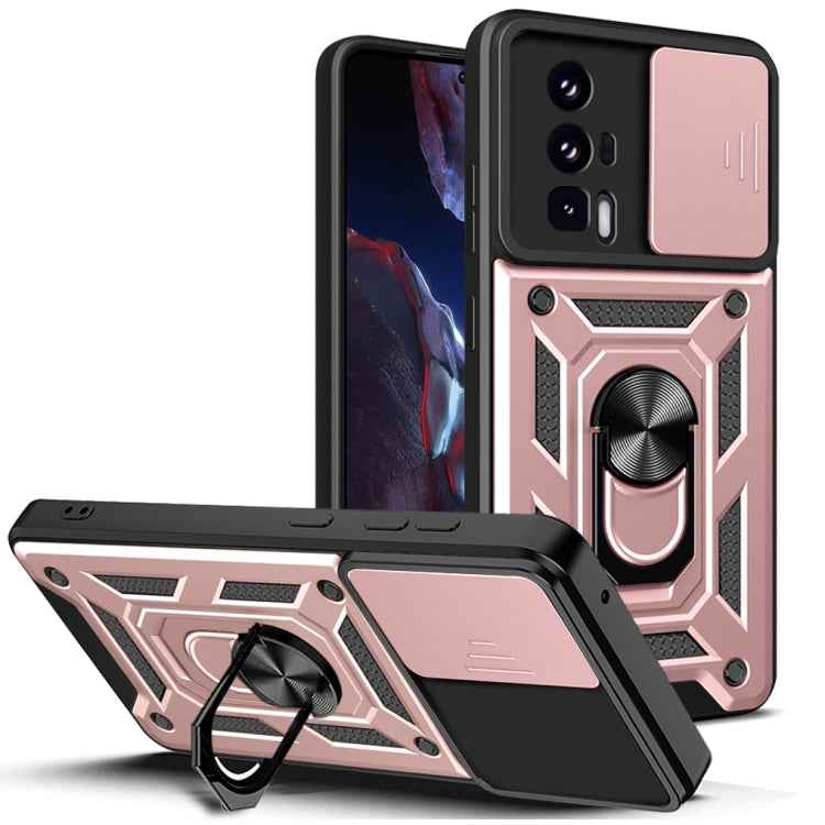 Sliding Camera Cover Design TPU Hybrid PC Phone Case, For Xiaomi Poco F5 Pro