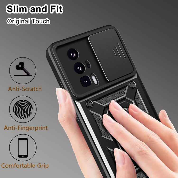 Sliding Camera Cover Design TPU Hybrid PC Phone Case, For Xiaomi Poco F5 Pro