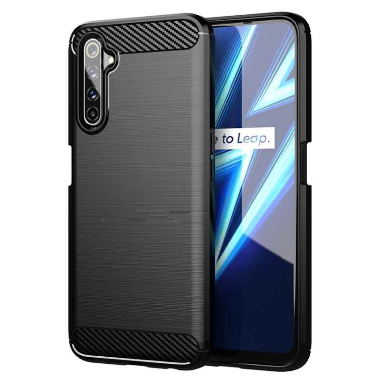Brushed Texture Carbon Fiber TPU Phone Case, For Realme 6 Pro