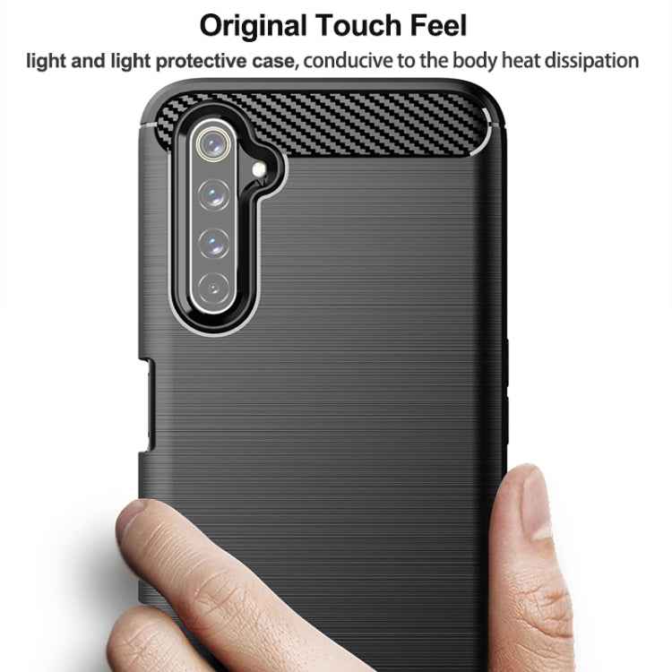 Brushed Texture Carbon Fiber TPU Phone Case, For Realme 6 Pro