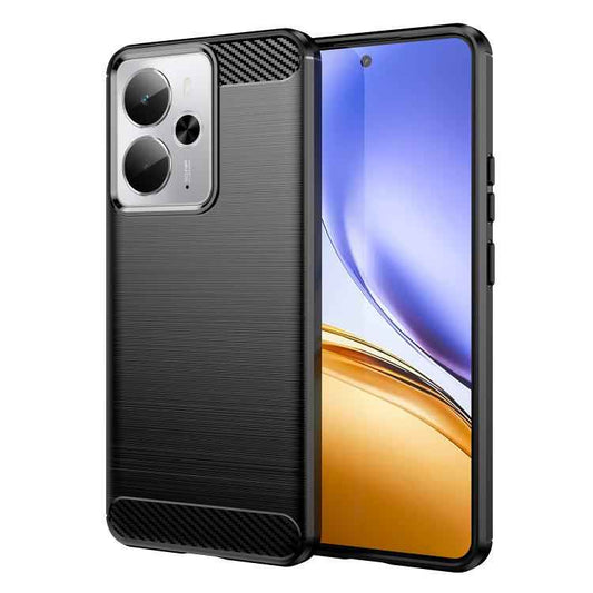Brushed Texture Carbon Fiber TPU Phone Case, For Realme 14T 5G, For Realme 14 5G, For Realme P3 5G, For Realme Neo7x 5G, For Realme P3 Pro, For Realme 14 Pro+, For Realme GT7 Pro Racing, For Realme 12 5G, For Realme 12+ 5G, For Realme V50s             ...