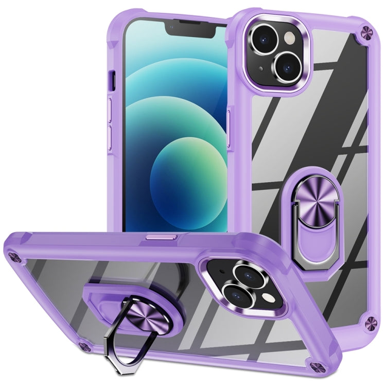 TPU + PC Lens Protection Phone Case with Ring Holder