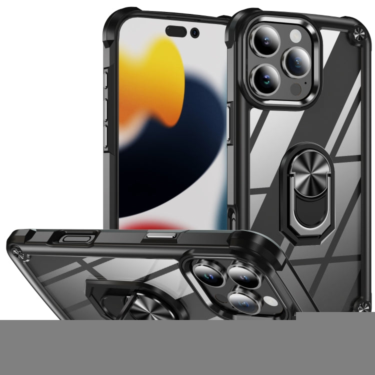 TPU + PC Lens Protection Phone Case with Ring Holder, For iPhone 17e / 16e, For iPhone 17 Pro Max, For iPhone 17, For iPhone Air, For iPhone 16 Pro Max, For iPhone 16 Pro, For iPhone 16 Plus, For iPhone 16, For iPhone 15 Pro Max