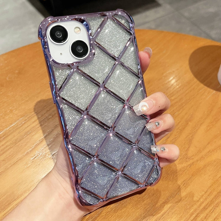 3D Diamond Lattice Laser Engraving Glitter Paper Phone Case, For iPhone 15 Pro Max, For iPhone 14 / 13, For iPhone 14 Pro, For iPhone 15 Pro, For iPhone 14 Pro Max, For iPhone 13 Pro Max, For iPhone 15, For iPhone 13 Pro