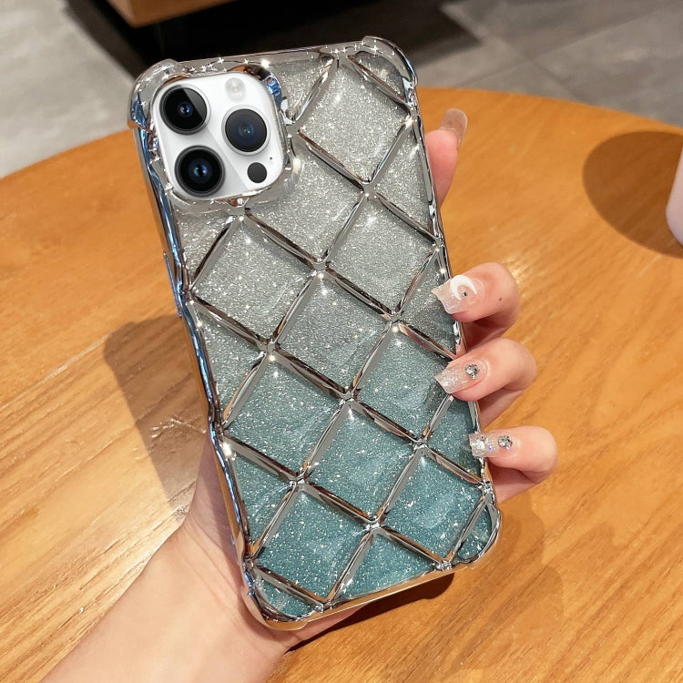 3D Diamond Lattice Laser Engraving Glitter Paper Phone Case