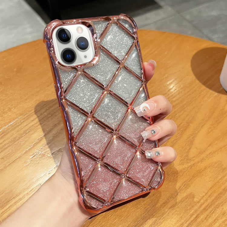 3D Diamond Lattice Laser Engraving Glitter Paper Phone Case