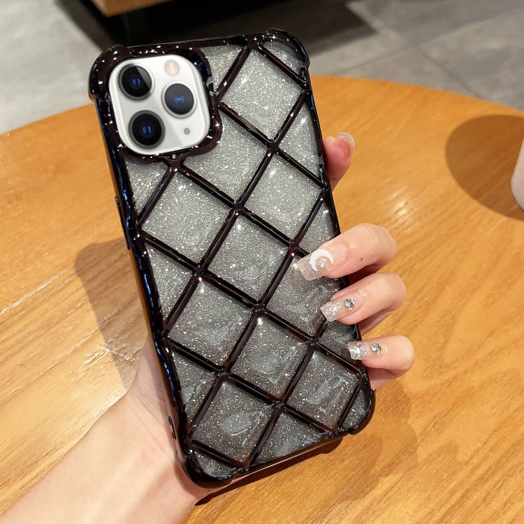 3D Diamond Lattice Laser Engraving Glitter Paper Phone Case