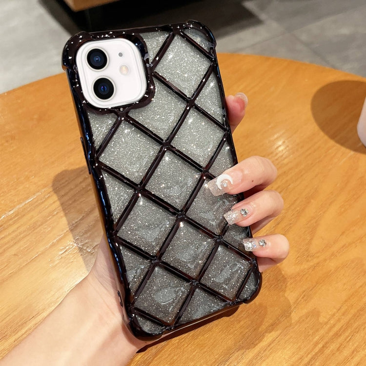 3D Diamond Lattice Laser Engraving Glitter Paper Phone Case