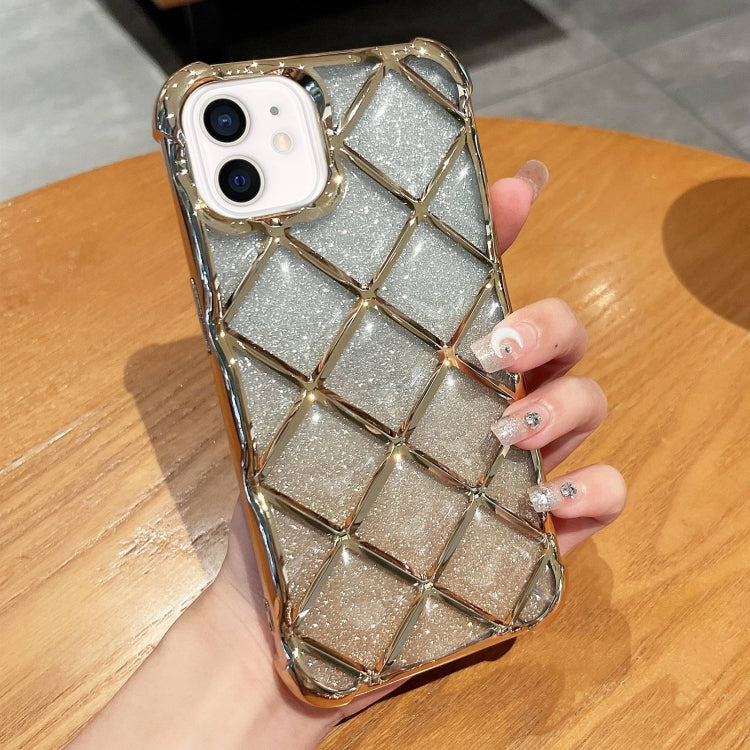 3D Diamond Lattice Laser Engraving Glitter Paper Phone Case