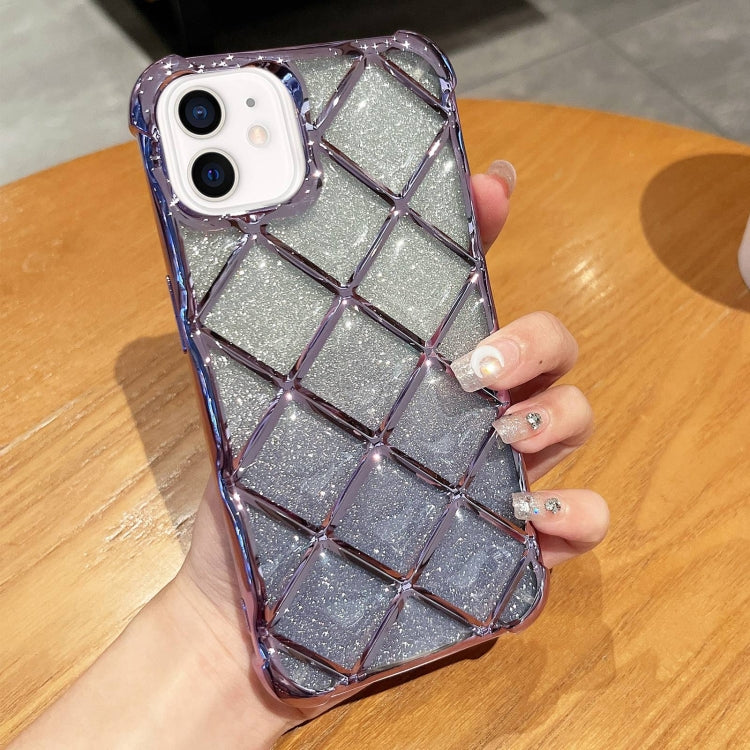 3D Diamond Lattice Laser Engraving Glitter Paper Phone Case