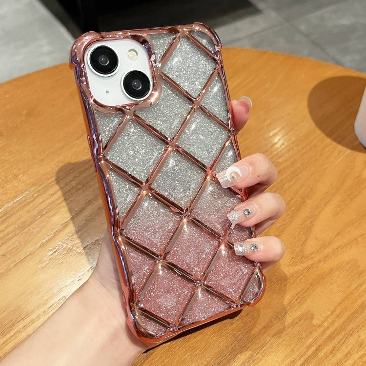 3D Diamond Lattice Laser Engraving Glitter Paper Phone Case, For iPhone 15 Pro Max, For iPhone 14 / 13, For iPhone 14 Pro, For iPhone 15 Pro, For iPhone 14 Pro Max, For iPhone 13 Pro Max, For iPhone 15, For iPhone 13 Pro