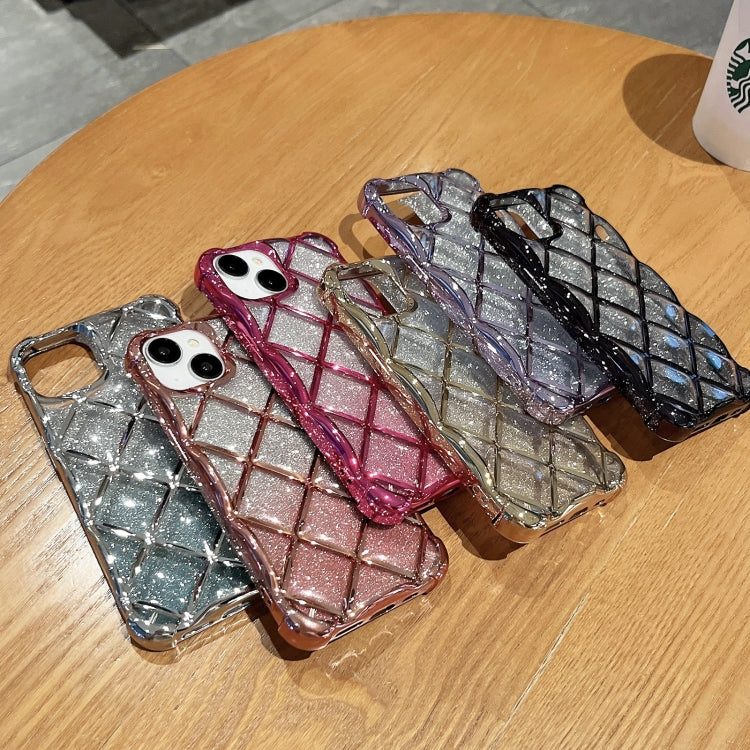 3D Diamond Lattice Laser Engraving Glitter Paper Phone Case