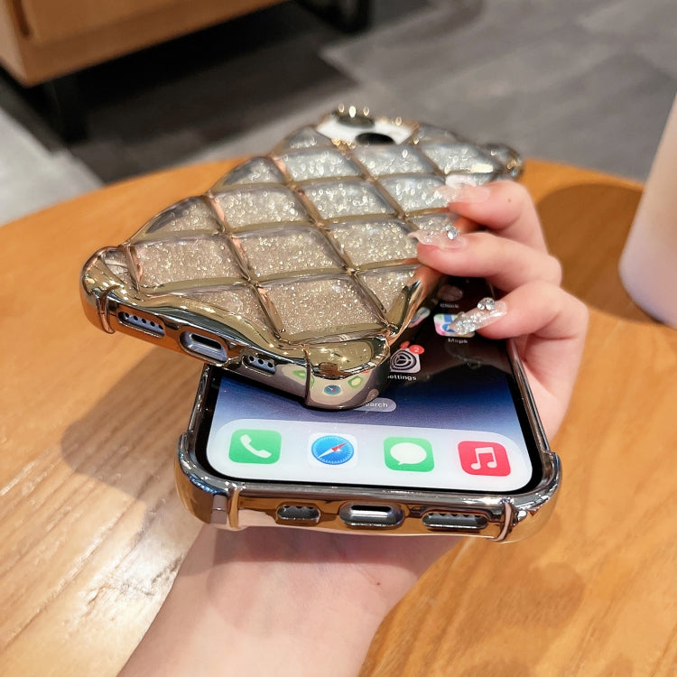 3D Diamond Lattice Laser Engraving Glitter Paper Phone Case