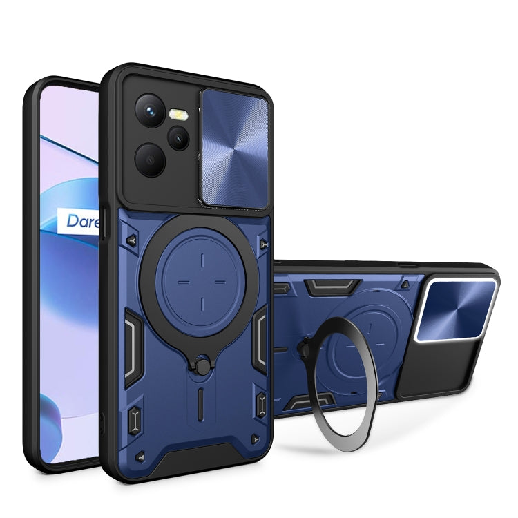 CD Texture Sliding Camshield Magnetic Holder Phone Case, For Realme C55 4G, For Realme GT3 5G, For Realme 10 Pro+ 5G, For Realme C35, For Realme C21 / C20 / C11 2021