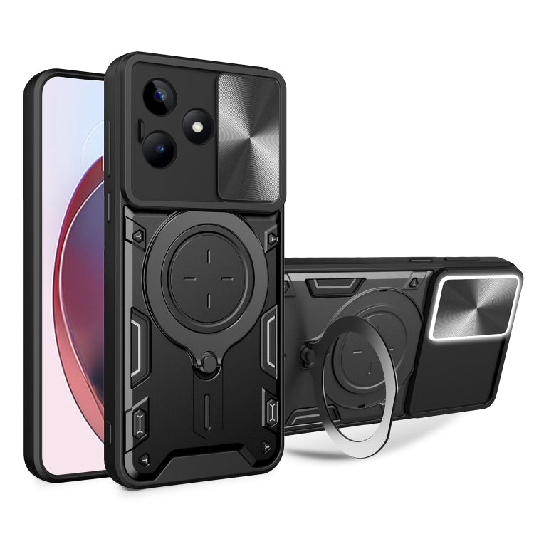 CD Texture Sliding Camshield Magnetic Holder Phone Case, For Realme GT 6T, For Realme 12 5G Global, For Realme 12 Pro / 12 Pro+ / 12+, For Realme 11 4G Global, For Realme 11 5G Global / 11x 5G, For Realme C53 4G / Narzo N53, For Realme C65 4G          ...