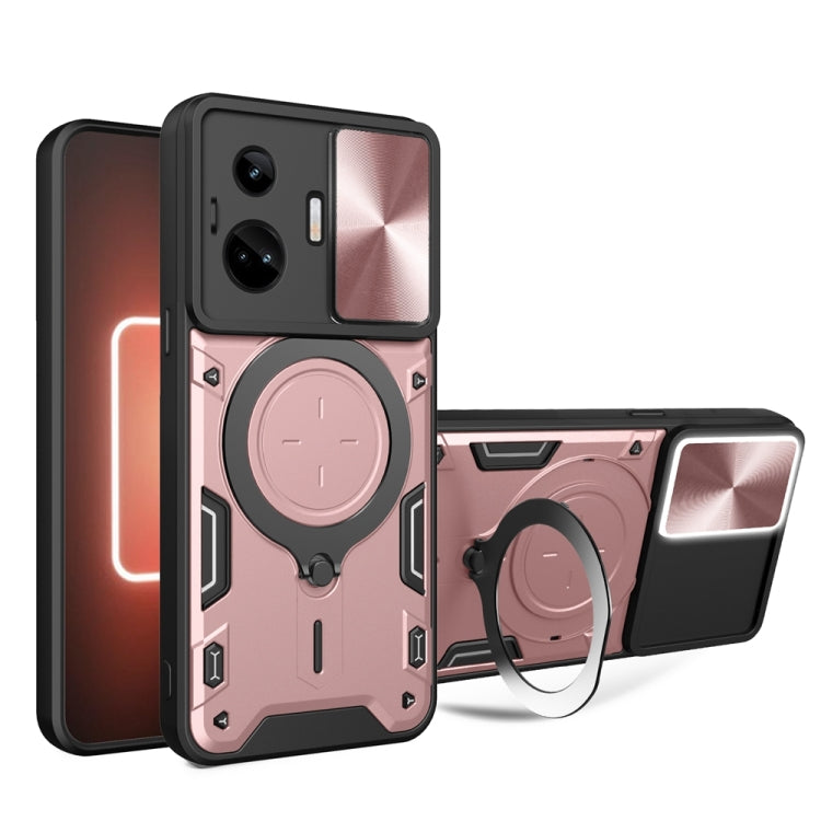 CD Texture Sliding Camshield Magnetic Holder Phone Case, For Realme C55 4G, For Realme GT3 5G, For Realme 10 Pro+ 5G, For Realme C35, For Realme C21 / C20 / C11 2021