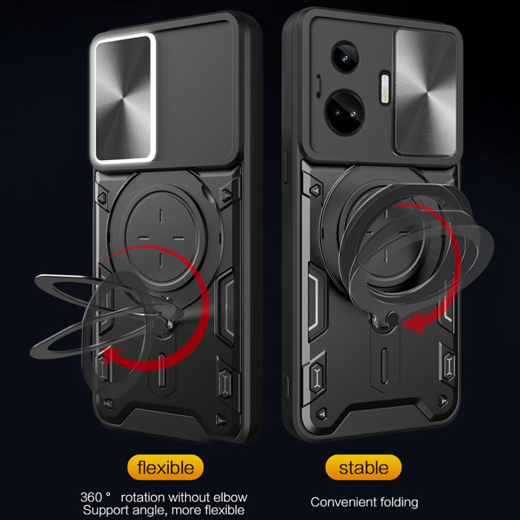 CD Texture Sliding Camshield Magnetic Holder Phone Case, For Realme GT3 5G, For Realme 10 Pro+ 5G, For Realme C35, For Realme C21 / C20 / C11 2021