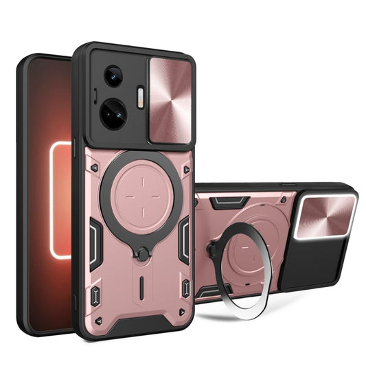 CD Texture Sliding Camshield Magnetic Holder Phone Case, For Realme GT3 5G, For Realme 10 Pro+ 5G, For Realme C35, For Realme C21 / C20 / C11 2021