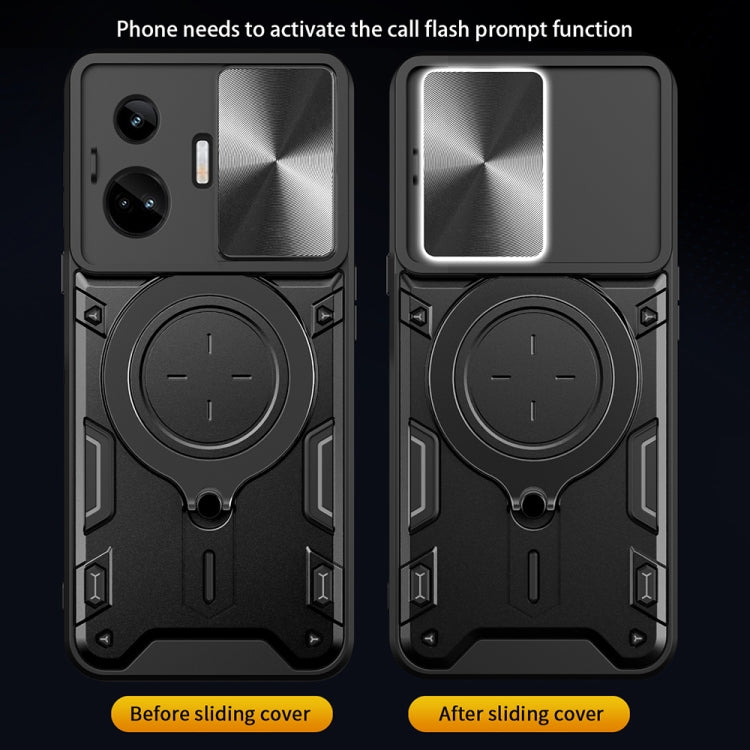 CD Texture Sliding Camshield Magnetic Holder Phone Case, For Realme GT3 5G, For Realme 10 Pro+ 5G, For Realme C35, For Realme C21 / C20 / C11 2021