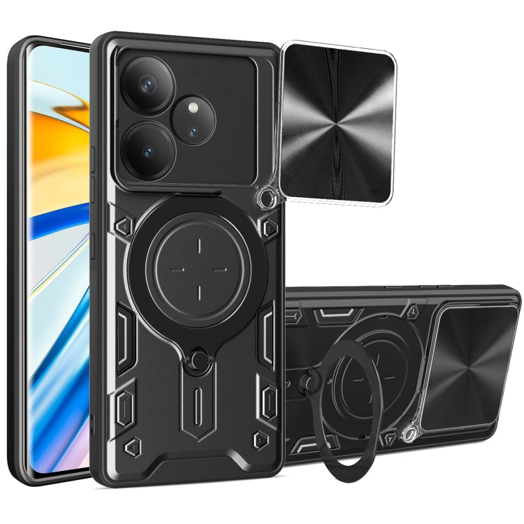 CD Texture Sliding Camshield Magnetic Holder Phone Case, For Realme C61 / C63, For Realme GT 6T, For Realme 12 5G Global, For Realme 12 Pro / 12 Pro+ / 12+, For Realme 11 4G Global, For Realme 11 5G Global / 11x 5G, For Realme C53 4G / Narzo N53       ...