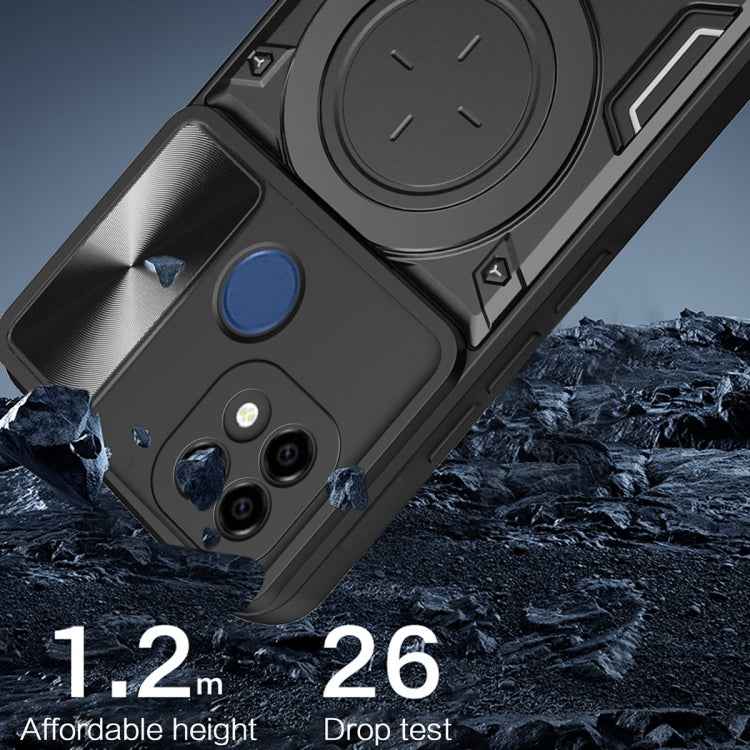 CD Texture Sliding Camshield Magnetic Holder Phone Case, For Realme C21 / C20 / C11 2021