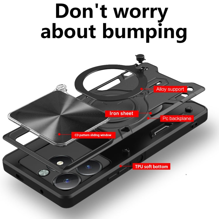 CD Texture Sliding Camshield Magnetic Holder Phone Case, For Realme C61 / C63, For Realme GT 6T, For Realme 12 5G Global, For Realme 12 Pro / 12 Pro+ / 12+, For Realme 11 4G Global, For Realme 11 5G Global / 11x 5G, For Realme C53 4G / Narzo N53       ...