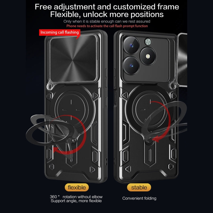 CD Texture Sliding Camshield Magnetic Holder Phone Case, For Realme C61 / C63, For Realme GT 6T, For Realme 12 5G Global, For Realme 12 Pro / 12 Pro+ / 12+, For Realme 11 4G Global, For Realme 11 5G Global / 11x 5G, For Realme C53 4G / Narzo N53       ...