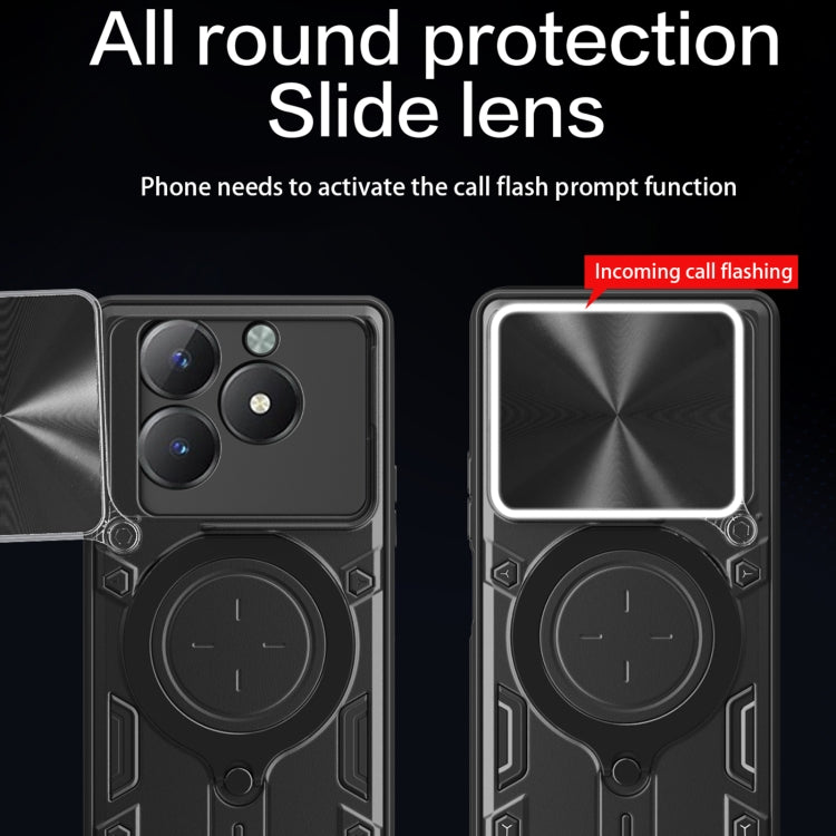 CD Texture Sliding Camshield Magnetic Holder Phone Case, For Realme C61 / C63, For Realme GT 6T, For Realme 12 5G Global, For Realme 12 Pro / 12 Pro+ / 12+, For Realme 11 4G Global, For Realme 11 5G Global / 11x 5G, For Realme C53 4G / Narzo N53       ...