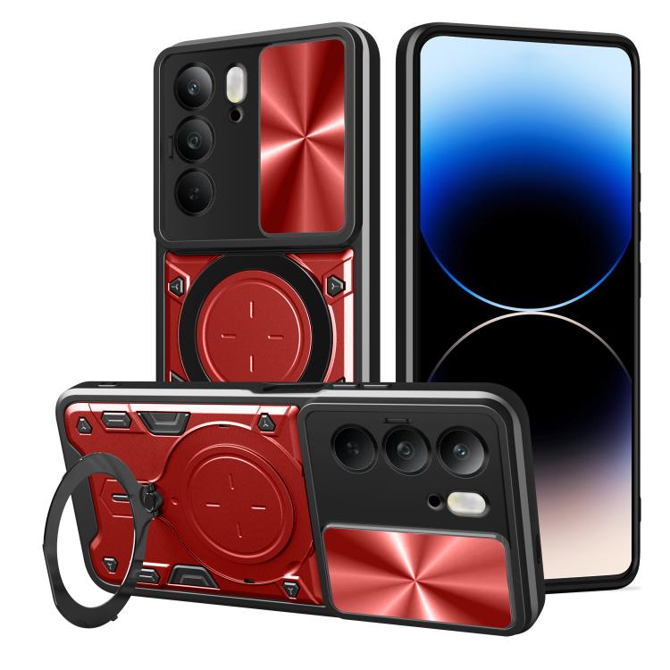 CD Texture Sliding Camshield Magnetic Holder Phone Case, For Realme P4 Power 5G, For Realme 16 Pro / 16 Pro+ 5G, For Realme P3 5G / 14 5G Global, For Realme P3 Ultra 5G India, For Realme 14 Pro+ 5G, For Realme C75 4G / 14x 5G Global                    ...