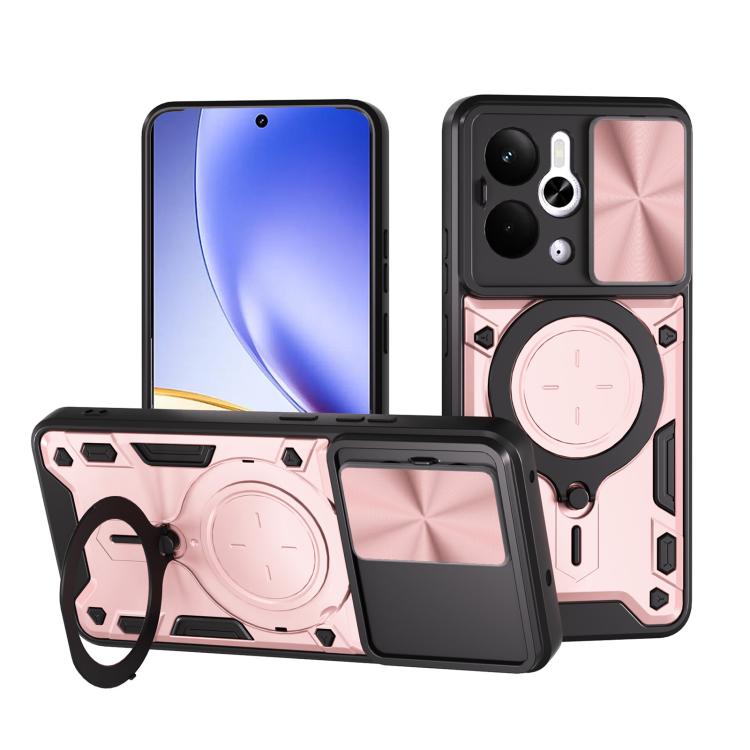 CD Texture Sliding Camshield Magnetic Holder Phone Case, For Realme P4 Power 5G, For Realme 16 Pro / 16 Pro+ 5G, For Realme 15x 5G, For Realme P3 5G / 14 5G Global, For Realme P3 Ultra 5G India, For Realme 14 Pro+ 5G, For Realme C75 4G / 14x 5G Global ...