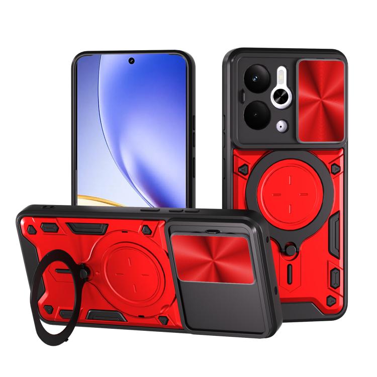 CD Texture Sliding Camshield Magnetic Holder Phone Case, For Realme P4 Power 5G, For Realme 16 Pro / 16 Pro+ 5G, For Realme 15x 5G, For Realme P3 5G / 14 5G Global, For Realme P3 Ultra 5G India, For Realme 14 Pro+ 5G, For Realme C75 4G / 14x 5G Global ...