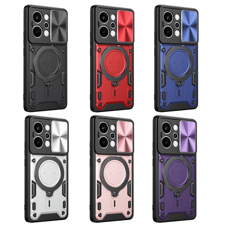 CD Texture Sliding Camshield Magnetic Holder Phone Case, For Realme P4 Power 5G, For Realme 16 Pro / 16 Pro+ 5G, For Realme P3 5G / 14 5G Global, For Realme P3 Ultra 5G India, For Realme 14 Pro+ 5G, For Realme C75 4G / 14x 5G Global                    ...