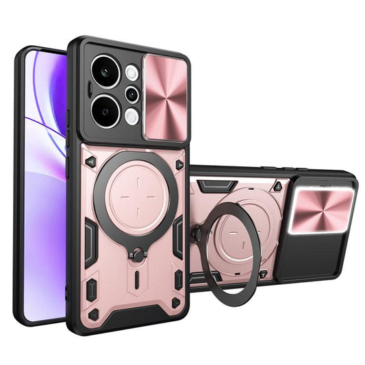 CD Texture Sliding Camshield Magnetic Holder Phone Case, For Realme P4 Power 5G, For Realme 16 Pro / 16 Pro+ 5G, For Realme 15x 5G, For Realme P3 5G / 14 5G Global, For Realme P3 Ultra 5G India, For Realme 14 Pro+ 5G, For Realme C75 4G / 14x 5G Global ...