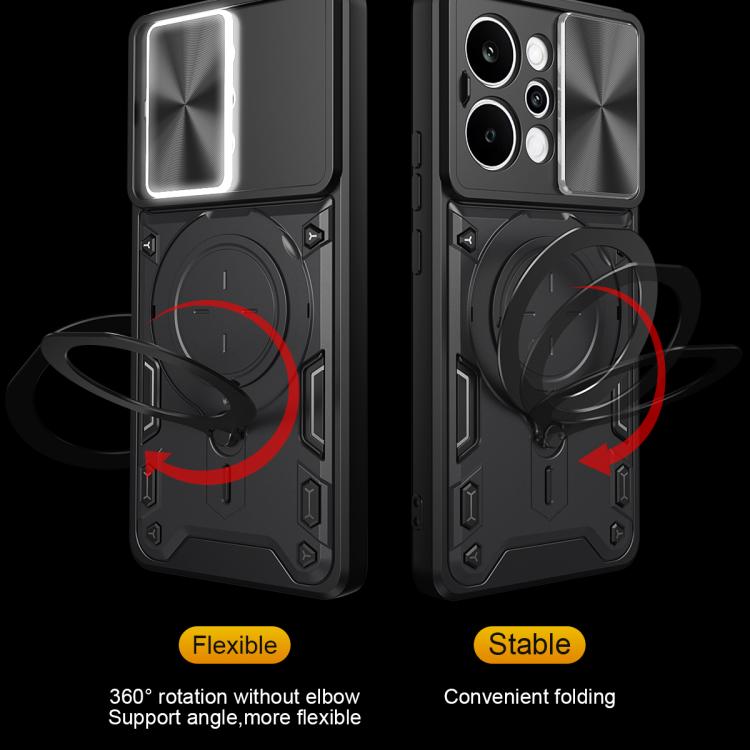 CD Texture Sliding Camshield Magnetic Holder Phone Case, For Realme P4 Power 5G, For Realme 16 Pro / 16 Pro+ 5G, For Realme 15x 5G, For Realme P3 5G / 14 5G Global, For Realme P3 Ultra 5G India, For Realme 14 Pro+ 5G, For Realme C75 4G / 14x 5G Global ...