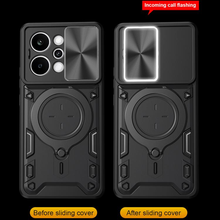 CD Texture Sliding Camshield Magnetic Holder Phone Case, For Realme P4 Power 5G, For Realme 16 Pro / 16 Pro+ 5G, For Realme 15x 5G, For Realme P3 5G / 14 5G Global, For Realme P3 Ultra 5G India, For Realme 14 Pro+ 5G, For Realme C75 4G / 14x 5G Global ...
