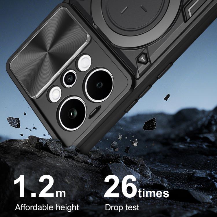 CD Texture Sliding Camshield Magnetic Holder Phone Case, For Realme P4 Power 5G, For Realme 16 Pro / 16 Pro+ 5G, For Realme P3 5G / 14 5G Global, For Realme P3 Ultra 5G India, For Realme 14 Pro+ 5G, For Realme C75 4G / 14x 5G Global                    ...